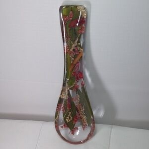 Rm Riccardo Marzi Lucite Resin Spoon Rest With Bay Leaves Peppers Cinnamon Seeds